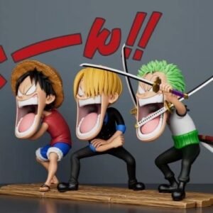 One Piece Starving Zoro, Luffy & Sanji Anime Desktop Figure Ornament - Cute Q-version 3D Great Route Collectible